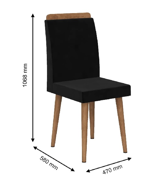 Mesa 6 cadeiras Ravezzo cinamomo - Conceito Mobile